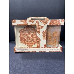 Set of 8 Cupcake and Cashmere Gingerbread Melamine Appetizer Plates & Cups